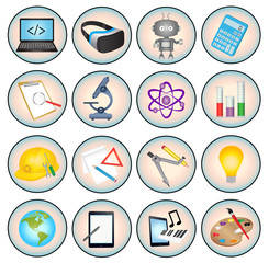 STEAM Education web icon set