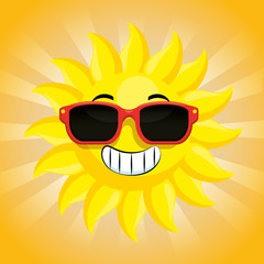 sun with sunglasses character vector illustration design