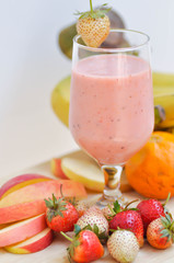 strawberry smoothie or strawberry yogurt