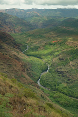 Waimea River Valley of Kauai, Hawaii, USA During a Partly Cloudy, Summer Day