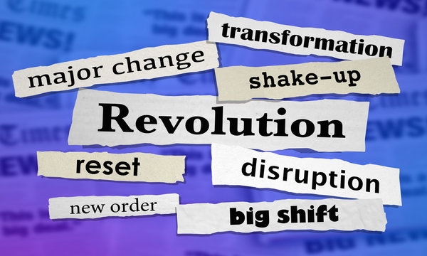 Revolution Disruption Big Major Change Newspaper Headlines 3d Illustration