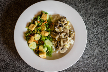 Pork and Mushrooms over Rice