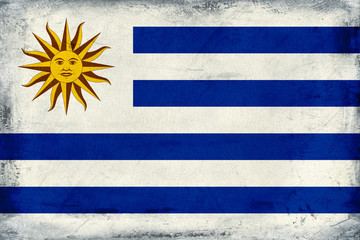 Vintage national flag of Uruguay background