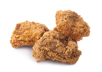 Fried chicken on white background