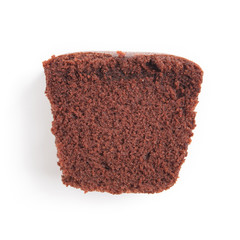 sliced bar cake chocolate slice slices in white background