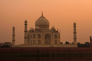 taj mahal sunset