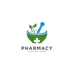 pharmacy logo design template and symbol