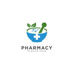 pharmacy logo design template and symbol