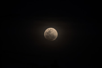 BANGKOK, THAILAND - JANUARY 31, 2018 : Super blue moon lunar eclipse