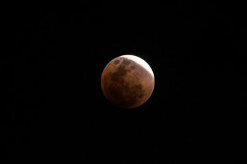 BANGKOK, THAILAND - JANUARY 31, 2018 : Super blue moon lunar eclipse