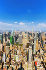 View of Manhattan from the skyscraper's observation deck. New York.