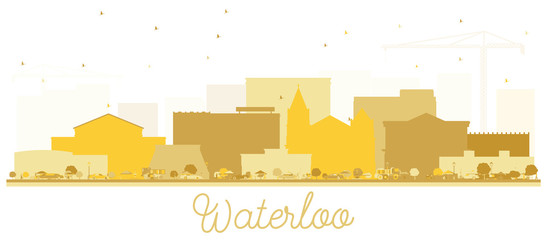 Waterloo Iowa City skyline Golden silhouette.