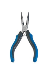 Needle Nose Pliers with blue dielectric handles isolated on white background top view