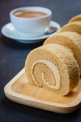Coffee roll cake.