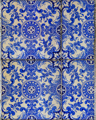 Traditional ornate portuguese azulejo tiles