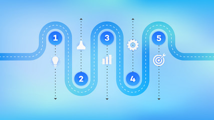 Layered Infographic Timeline. Vector Roadmap, Template For Modern Business Presentation, Annual Reports, Layouts