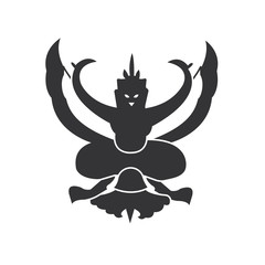 Garuda emblem logo vector.Simple Thailand’s National Emblem.Silhouette garuda icon on white backrground