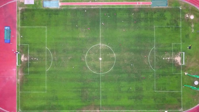 Top view of football court