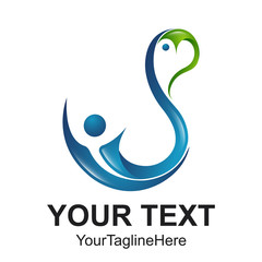 Fototapeta premium 3d Abstract people icons and symbols. Technology people icon logo