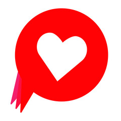 Heart in a speech bubble, vector love icon.