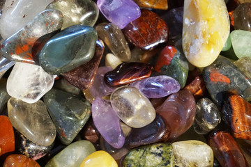 different mineral gems collection as nice background