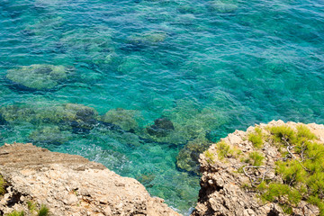 Clear turquoise water of Mediterranean sea