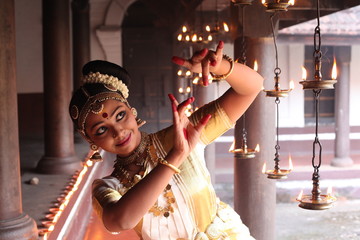 mohiniyattam literally means dance of enchantress,one of the classical dance forms of india