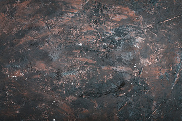 Naklejka premium old metal background or texture. Abstract Grunge Decorative Dark Blue, Brown stucco Wall Background. Gloomy Rough Smear Texture. Web Banner or Wallpaper With Copy Space For Design.
