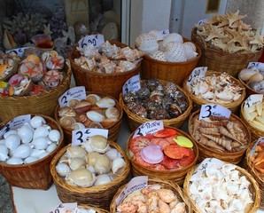 coquillages à vendre dans les rues en vendée
