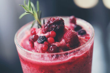 Mixed Berries Smoothie , drinking vintage style