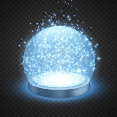 Magic snow globe. Illustration isolated on transparent background. Graphic concept for your design