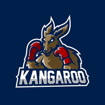 boxing kangaroo esport gaming mascot logo template