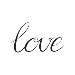 Love hand drawn lettering for design