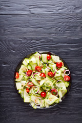 zucchini ribbon salad on a plate