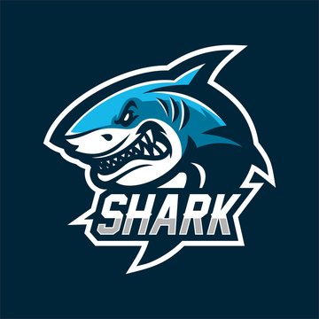 fish shark esport gaming mascot logo template