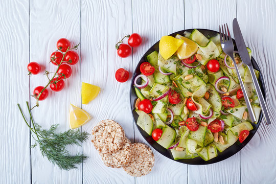 Zucchini Ribbon Salad On A Plate