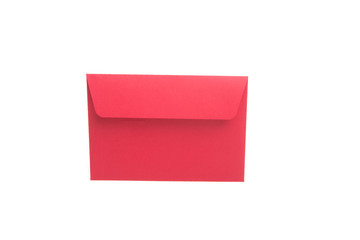 red paper envelope for mail post isolated on the white