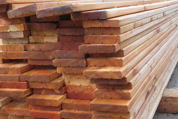 The stack Board for construction. Building material. Stack of wooden bars