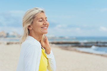 Attractive blond woman with a lovely smile