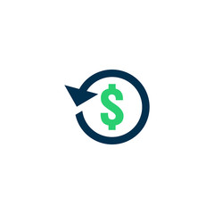Refund money icon. Chargeback contour sign. quick fund cash back symbol. Currency exchange refinance. Return on investment. stock market business. Vector line illustration.