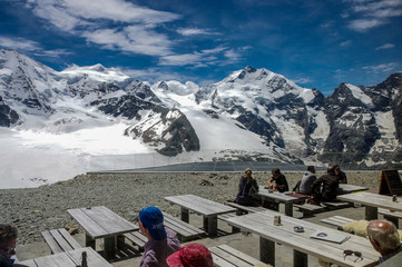 Piz Bernina and Visitors in Swiss.