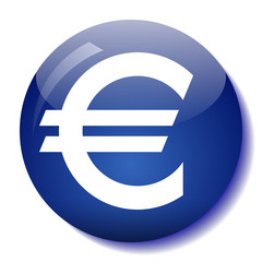 Euro glass button vector illustration