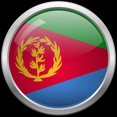 Eritrean flag glass button vector illustration