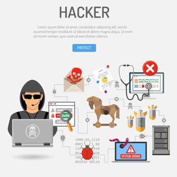 Cyber Crime Concept with Hacker