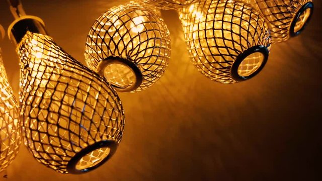 Electric decorative lights extremely close-up