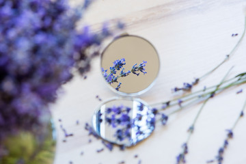 Still life with a twig of lavender