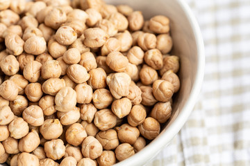 dried chickpeas in a white bowl