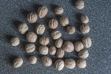 walnut on a granite table