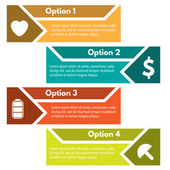 Four elements of infographic design with icons. Step by step infographic design template. Vector illustration
