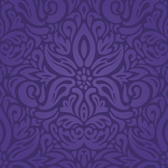 Violet purple Floral  vintage seamless pattern background fashion design holiday wallpaper pattern